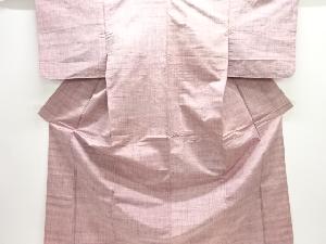 アンティーク　横段織り出し手織り紬単衣着物